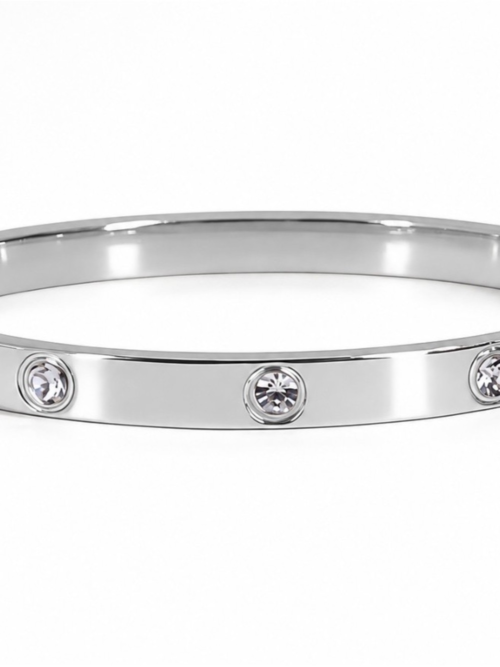 Minimalist Fashion Jewelry Silver Accent Bangle Bracelet